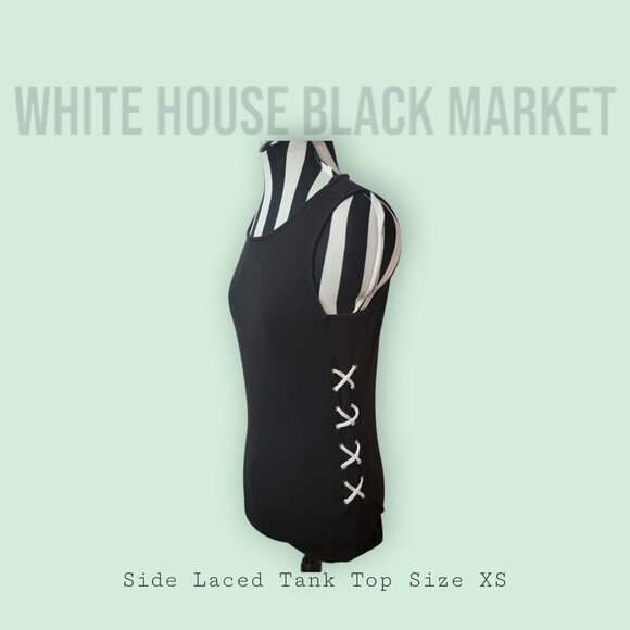 White House Black Market Side Laced Tank - Size XS - Super Cute - Picture 1 of 9
